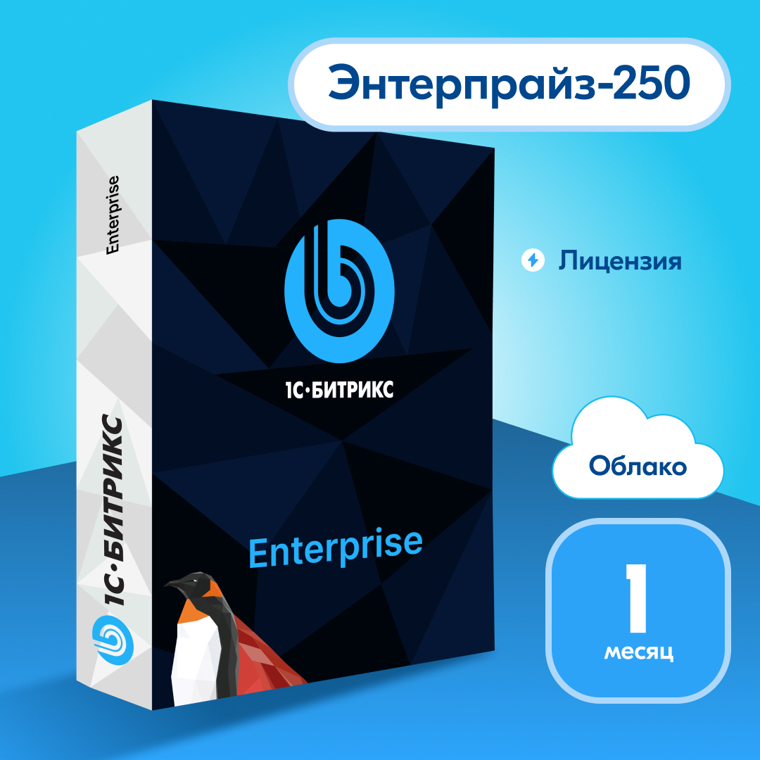 Программа для ЭВМ 1С-Битрикс24. Лицензия Энтерпрайз-250 (облако, 1 мес.)